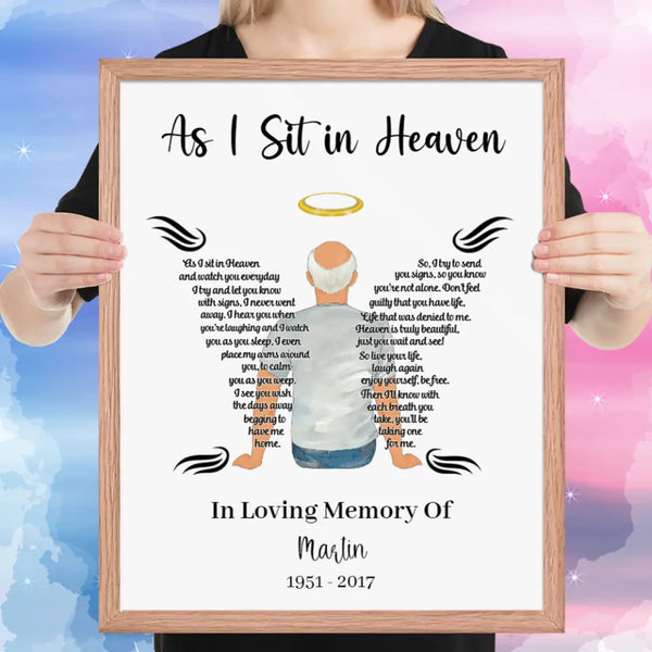 Personalized As I Sit In Heaven for Older Man Poster