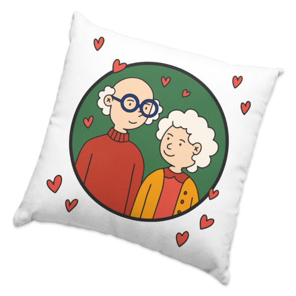 Cute Grandparents Square Pillow Cases - Graphic Pillow Covers - Portrait Pillowcases