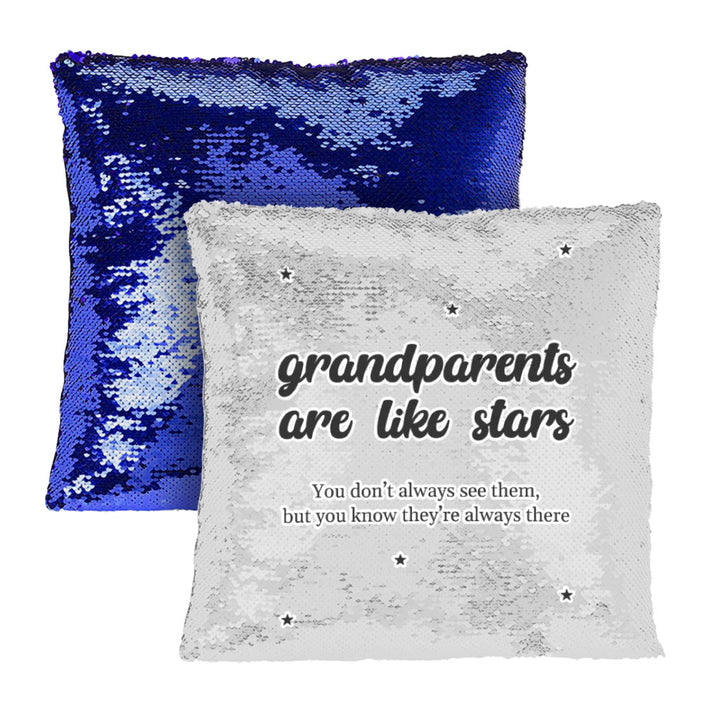 Grandparents Are Like Stars Sequin Pillow Case - Phrase Pillow Case - Minimalist Pillowcase