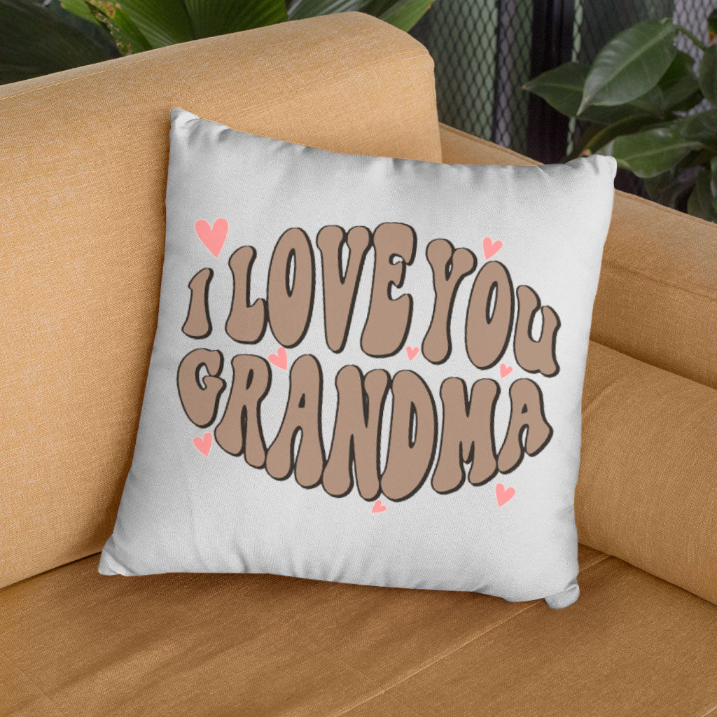 I Love You Grandma Square Pillow Cases - Unique Pillow Covers - Graphic Pillowcases