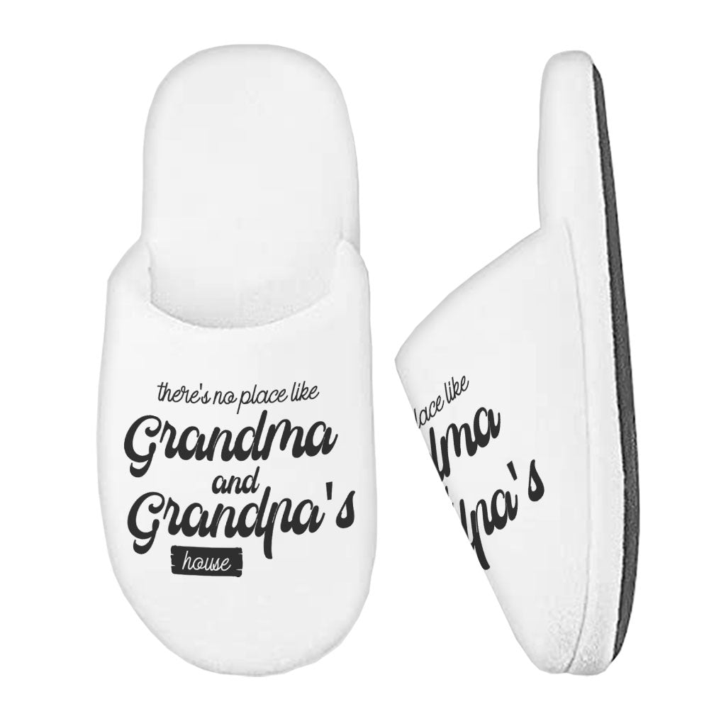 No Place Like Grandparent's Home Memory Foam Slippers - Art Slippers - Phrase Slippers