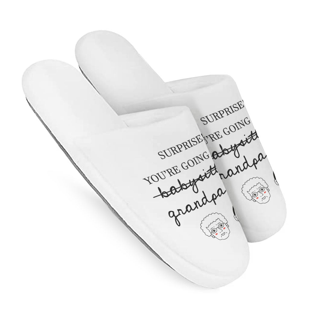 You're Going to Be Grandparents Memory Foam Slippers - Print Slippers - Word Art Slippers