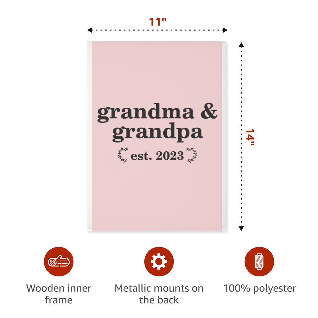 Grandma and Grandpa Wall Picture - Word Art Stretched Canvas - Unique Wall Art
