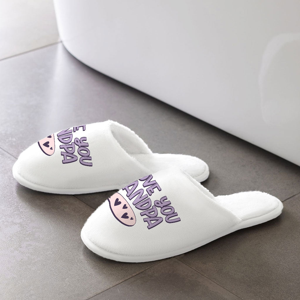I Love You Grandpa Memory Foam Slippers - Cute Slippers - Print Slippers