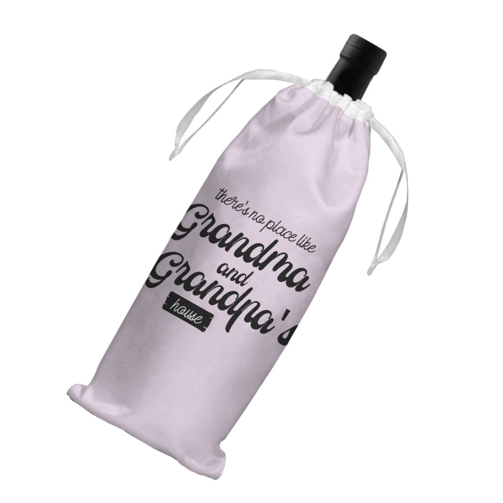No Place Like Grandparent's Home Wine Tote Bag - Art Wine Tote Bag - Phrase Wine Tote Bag