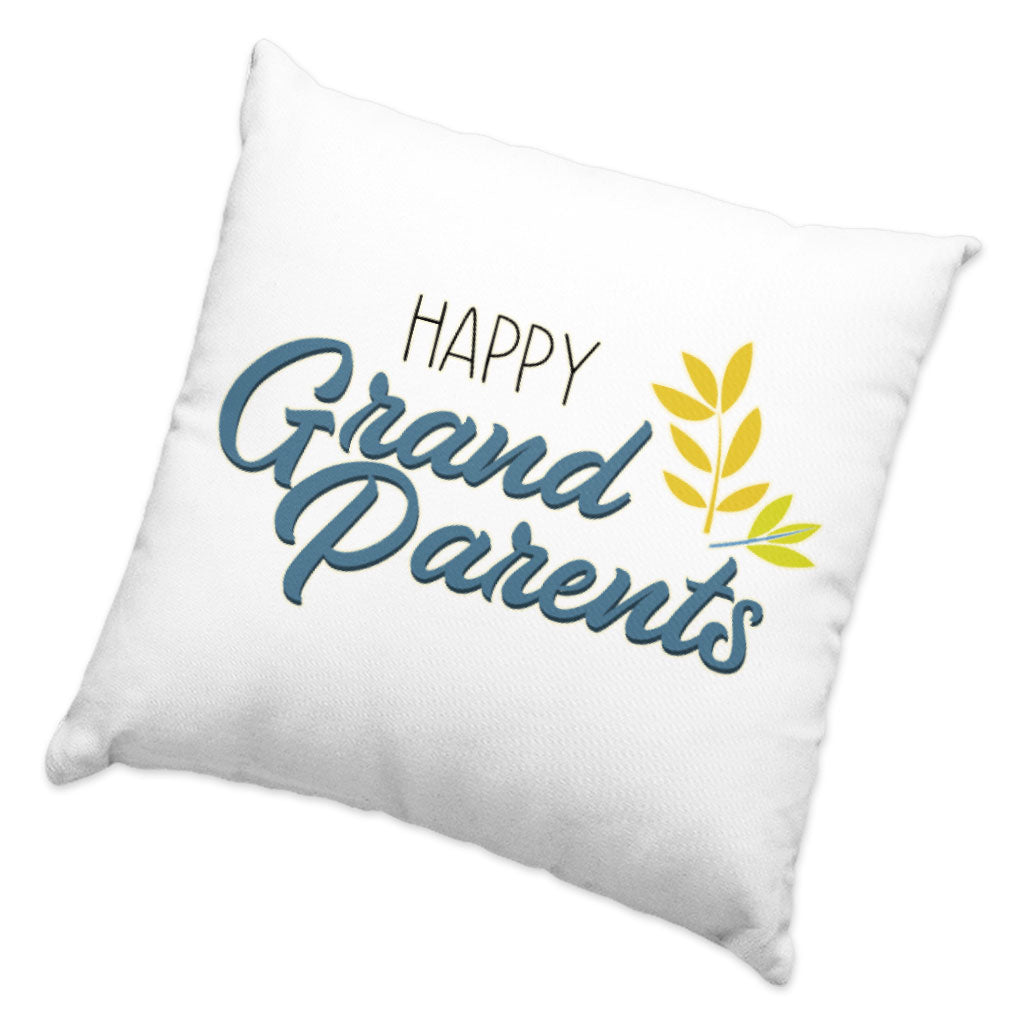 Happy Grandparents Square Pillow Cases - Word Print Pillow Covers - Cute Pillowcases