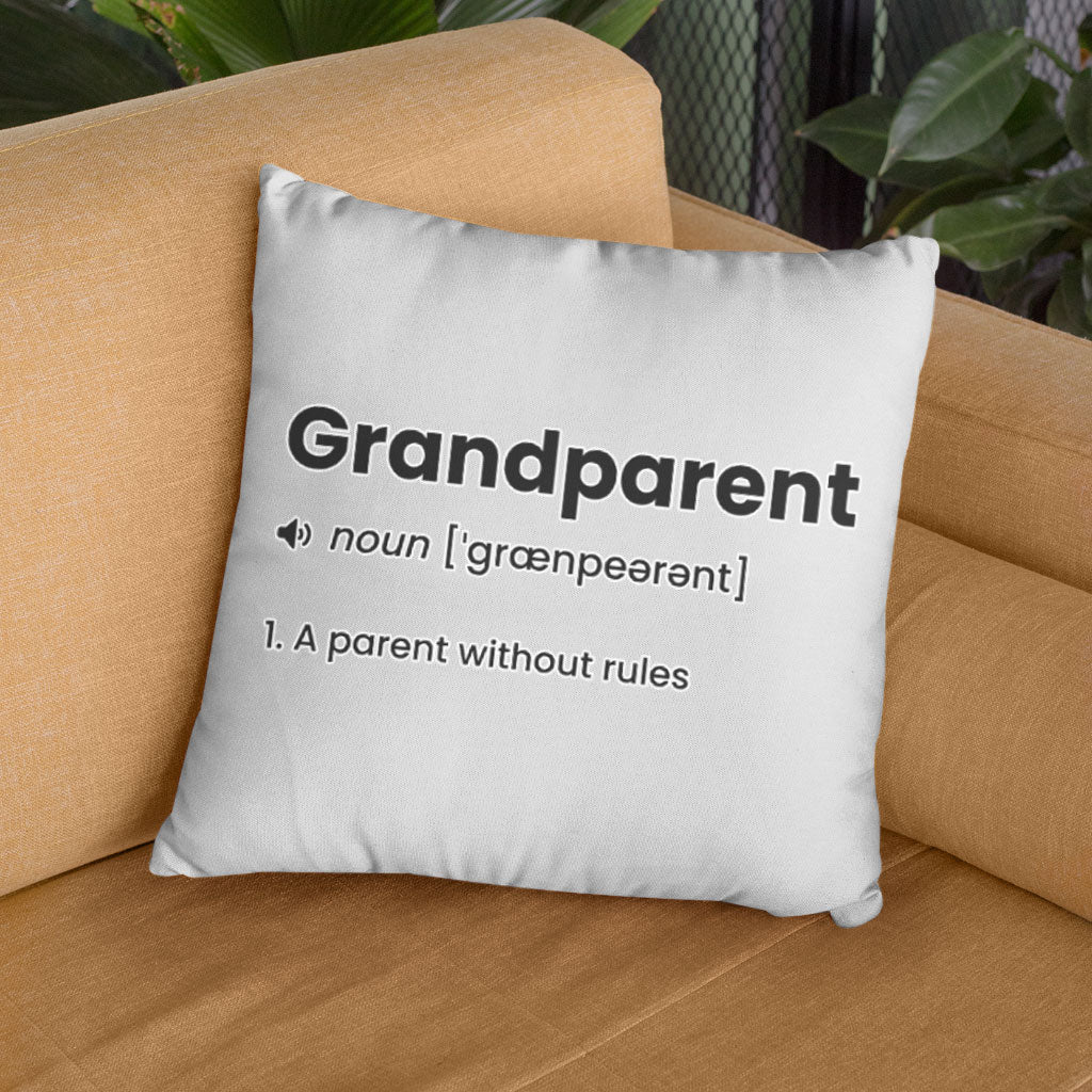 Grandparent Definition Square Pillow Cases - Minimalist Pillow Covers - Word Print Pillowcases