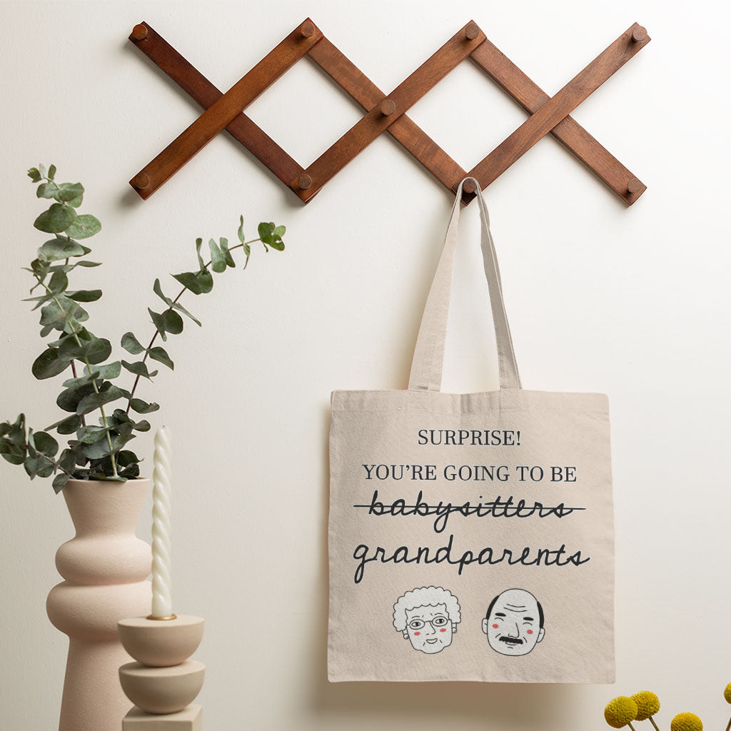 You're Going to Be Grandparents Small Tote Bag - Print Shopping Bag - Word Art Tote Bag