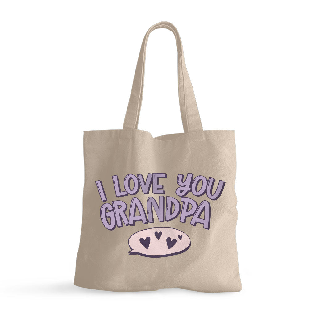 I Love You Grandpa Small Tote Bag - Cute Shopping Bag - Print Tote Bag