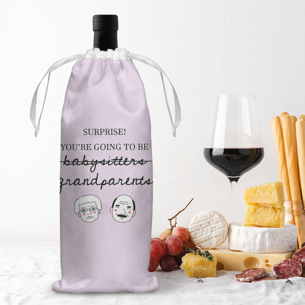 You're Going to Be Grandparents Wine Tote Bag - Print Wine Tote Bag - Word Art Wine Tote Bag