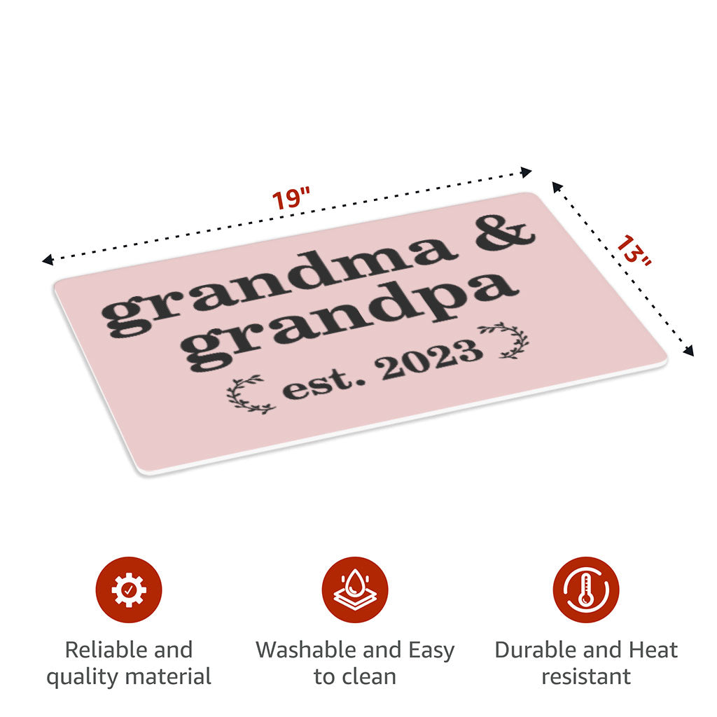 Grandma and Grandpa Placemats 2 PCS - Word Art Placemats for Kitchen Table - Unique Table Mats
