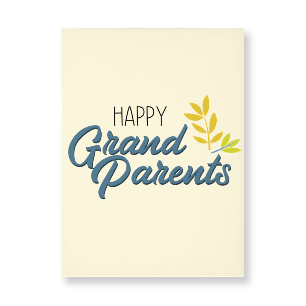 Happy Grandparents Wall Picture - Word Print Stretched Canvas - Cute Wall Art