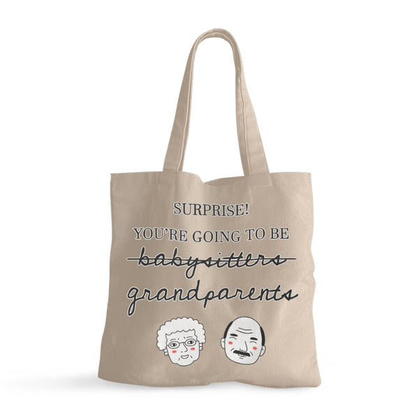 You're Going to Be Grandparents Small Tote Bag - Print Shopping Bag - Word Art Tote Bag