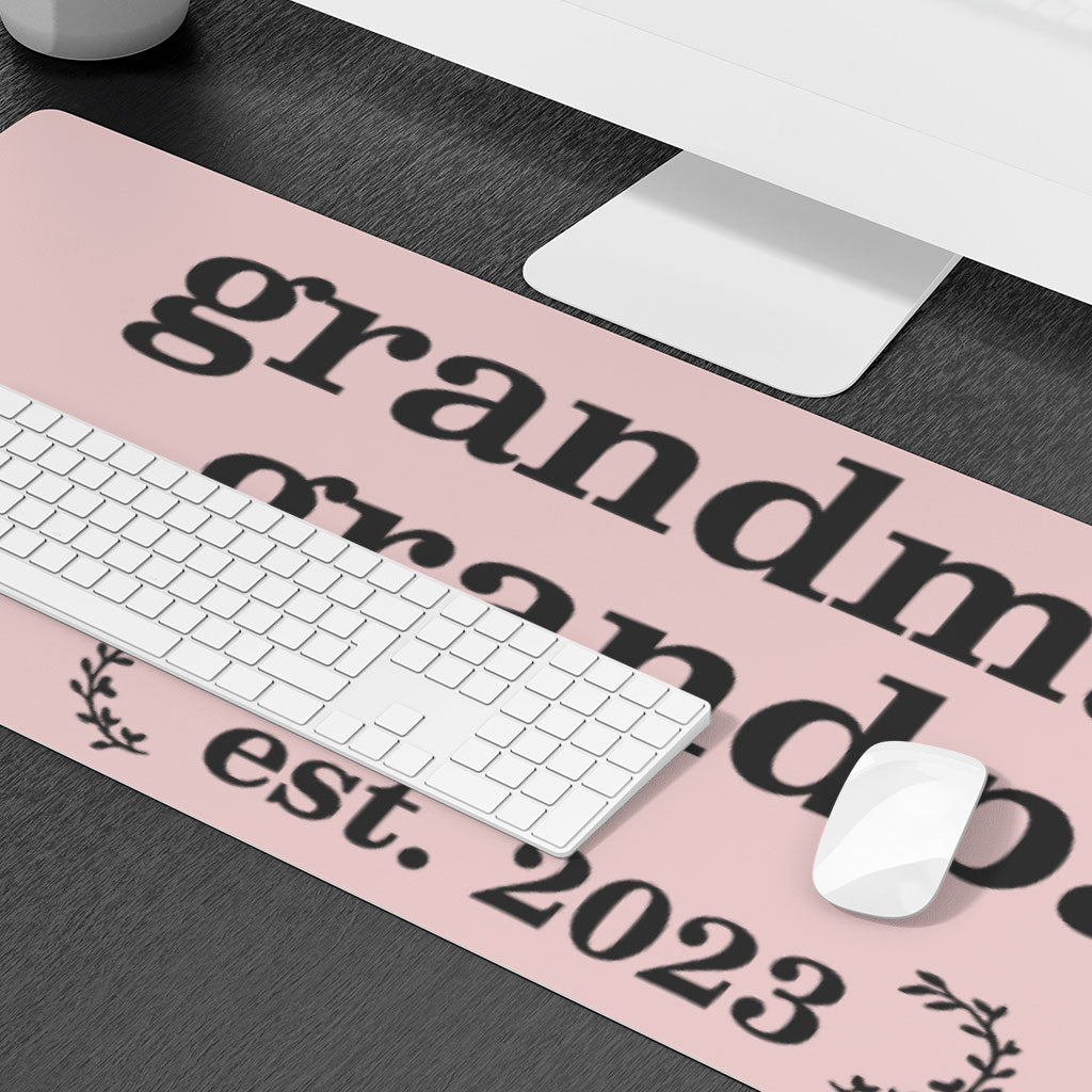 Grandma and Grandpa Desk Mat - Word Art Desk Pad - Unique Laptop Desk Mat