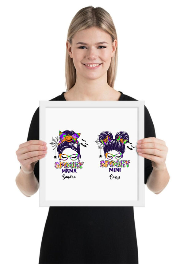 Personalized Halloween Spooky Mama and Mini Pumpkin Poster
