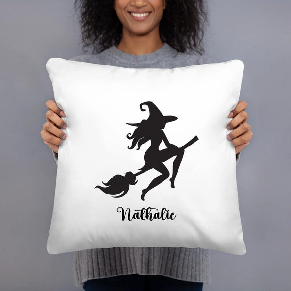 Personalized Halloween Witch Mom With Name Throw Pillow