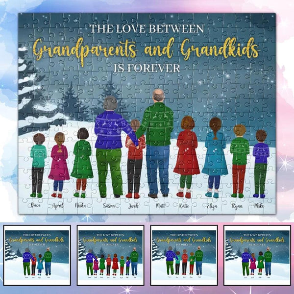 Personalized Winter Family (Grandparents and grandkids) Jigsaw Puzzle