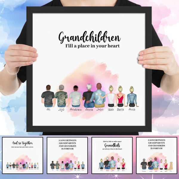 Personalized Grandparents with  Grandchildren Poster