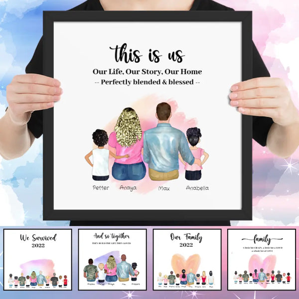Personalized Parents with Baby Boy and Girl Poster