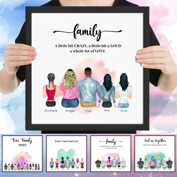 Personalized Parents with Son & Daughter Poster