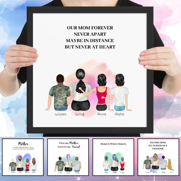 Personalized Mom, Daughter and Son Poster