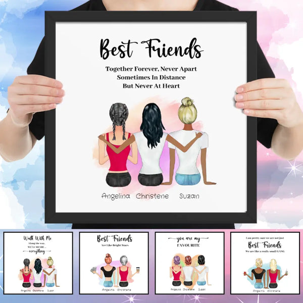 Personalized Two Female Best Friend Poster