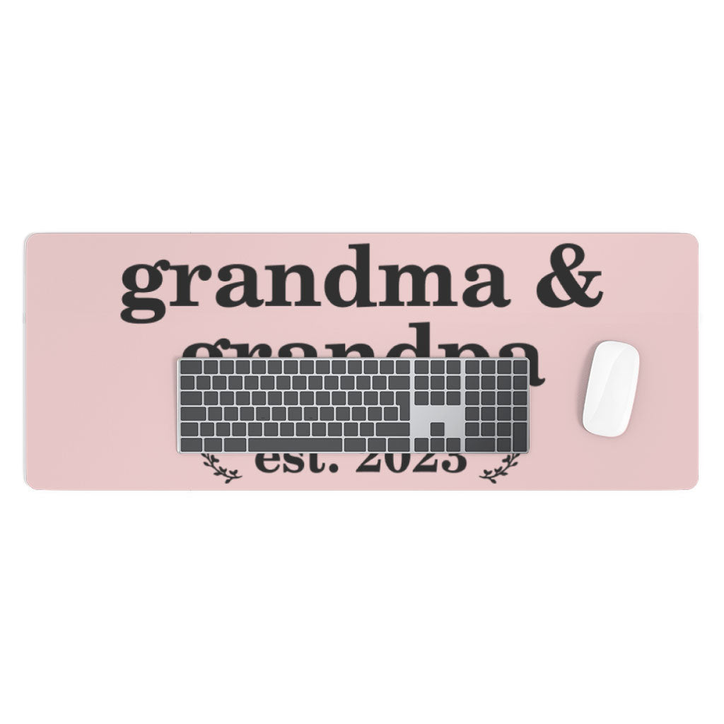 Grandma and Grandpa Desk Mat - Word Art Desk Pad - Unique Laptop Desk Mat
