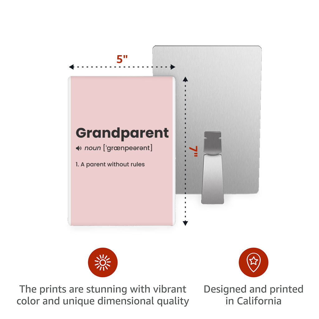 Grandparent Definition Metal Photo Prints - Minimalist Decor Pictures - Word Print Decor Pictures