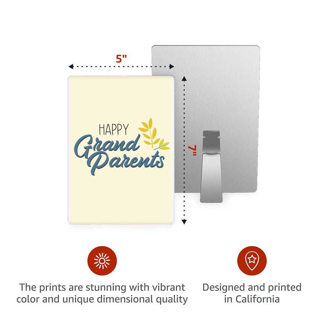 Happy Grandparents Metal Photo Prints - Word Print Decor Pictures - Cute Decor Pictures