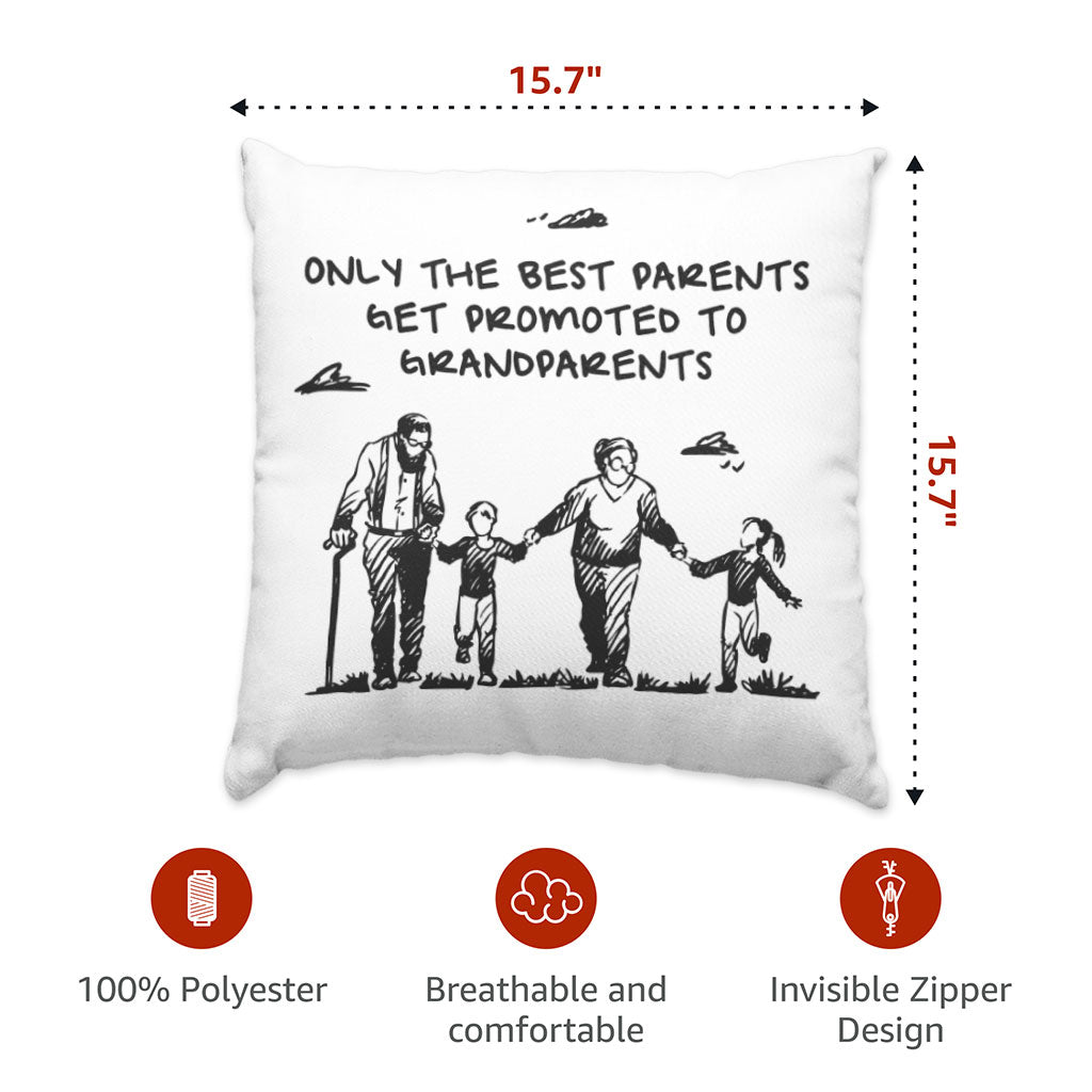 Get Promoted to Grandparents Square Pillow Cases - Illustration Pillow Covers - Art Pillowcases