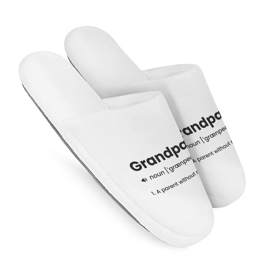 Grandparent Definition Memory Foam Slippers - Minimalist Slippers - Word Print Slippers