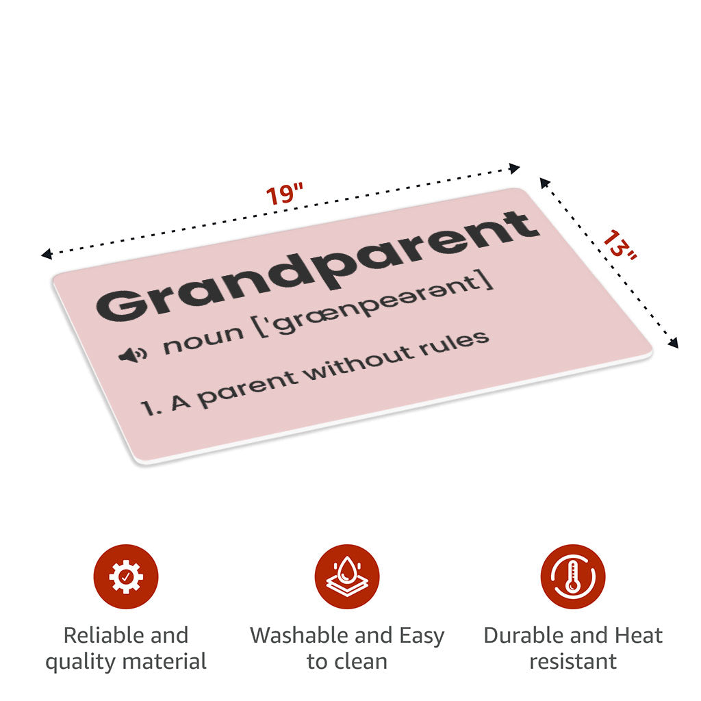 Grandparent Definition Placemats 2 PCS - Minimalist Placemats for Kitchen Table - Word Print Table Mats