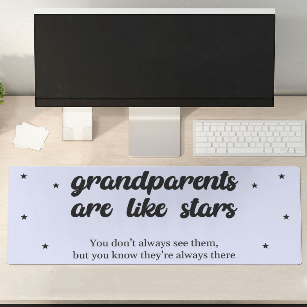 Grandparents Are Like Stars Desk Mat - Phrase Desk Pad - Minimalist Laptop Desk Mat