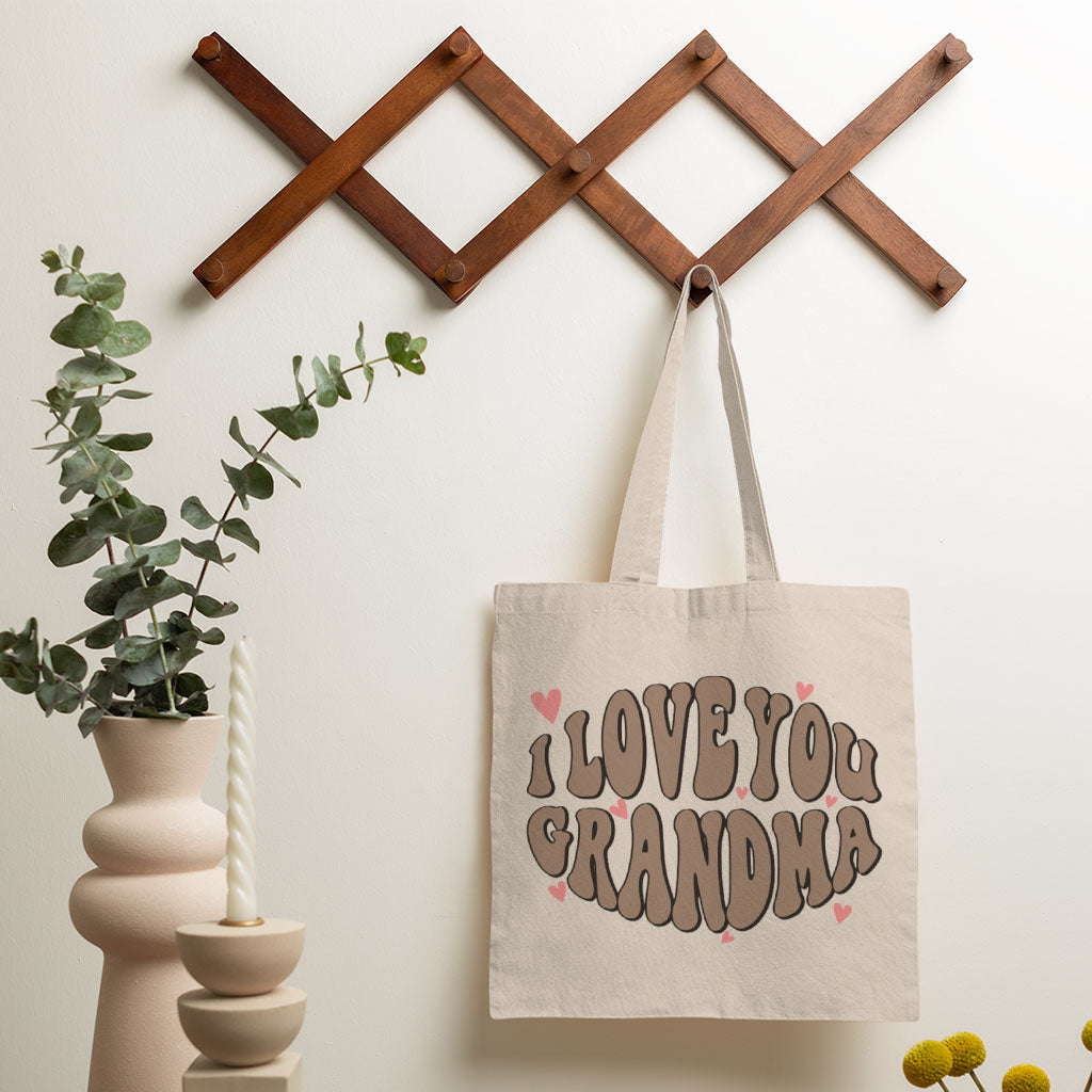 I Love You Grandma Small Tote Bag - Unique Shopping Bag - Graphic Tote Bag