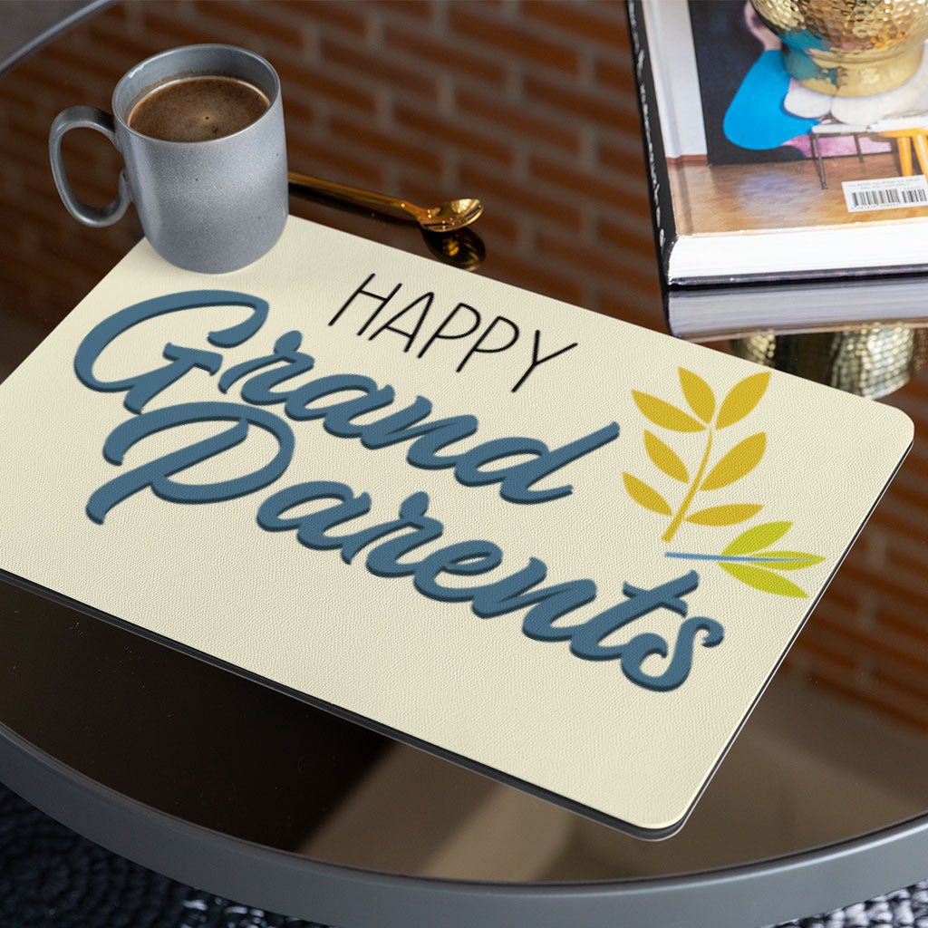 Happy Grandparents Placemats 2 PCS - Word Print Placemats for Kitchen Table - Cute Table Mats