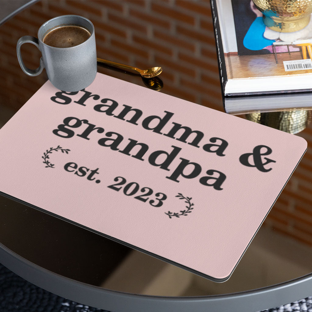 Grandma and Grandpa Placemats 2 PCS - Word Art Placemats for Kitchen Table - Unique Table Mats