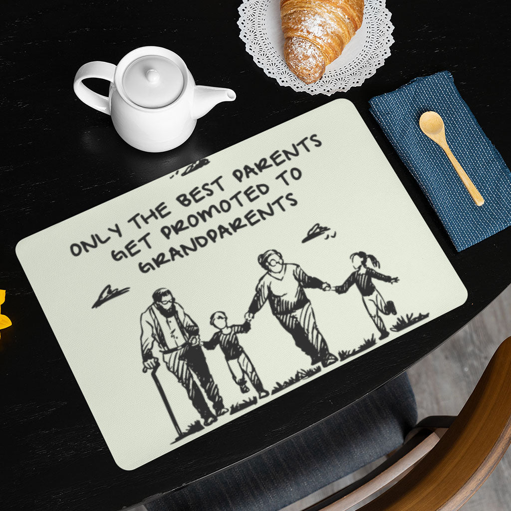 Get Promoted to Grandparents Placemats 2 PCS - Illustration Placemats for Kitchen Table - Art Table Mats