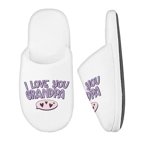 I Love You Grandpa Memory Foam Slippers - Cute Slippers - Print Slippers