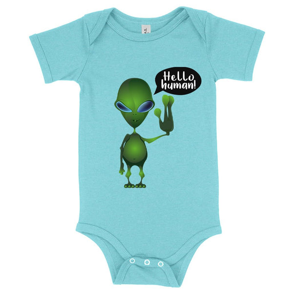 Baby Hello Human Onesie - Alien Onesie