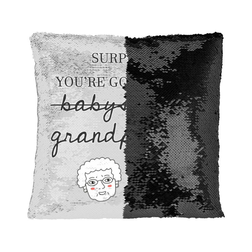 You're Going to Be Grandparents Sequin Pillow Case - Print Pillow Case - Word Art Pillowcase