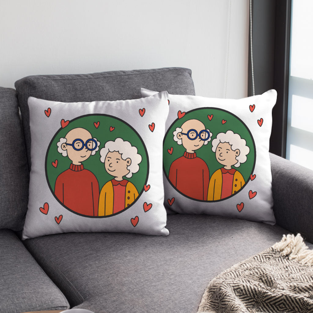 Cute Grandparents Square Pillow Cases - Graphic Pillow Covers - Portrait Pillowcases