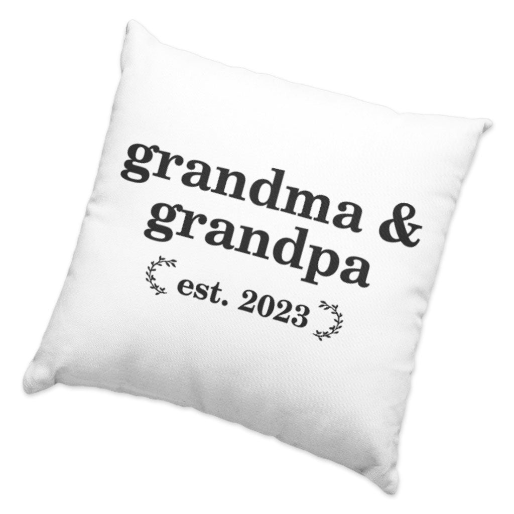 Grandma and Grandpa Square Pillow Cases - Word Art Pillow Covers - Unique Pillowcases