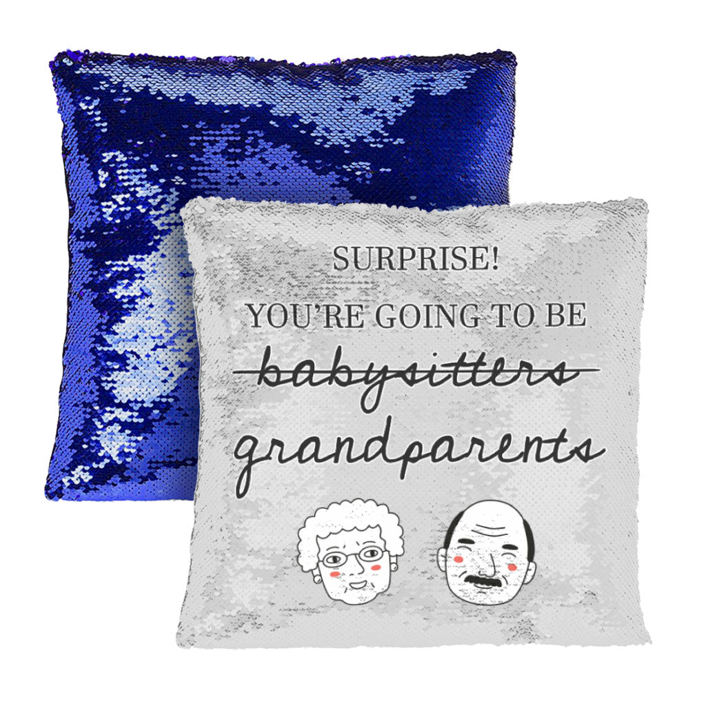 You're Going to Be Grandparents Sequin Pillow Case - Print Pillow Case - Word Art Pillowcase