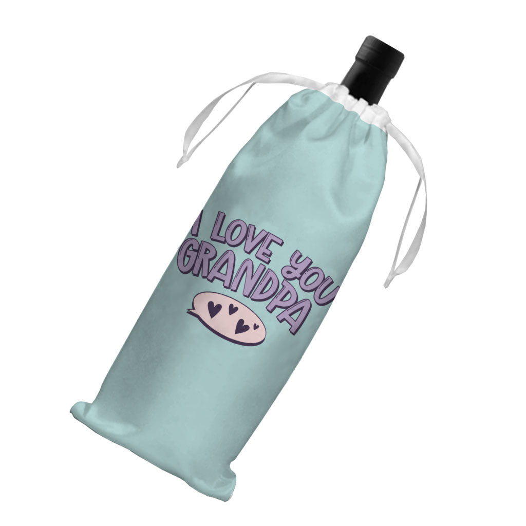 I Love You Grandpa Wine Tote Bag - Cute Wine Tote Bag - Print Wine Tote Bag