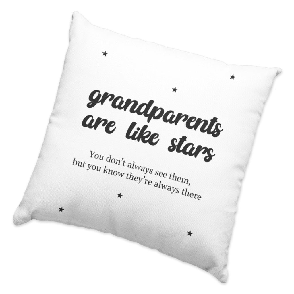 Grandparents Are Like Stars Square Pillow Cases - Phrase Pillow Covers - Minimalist Pillowcases