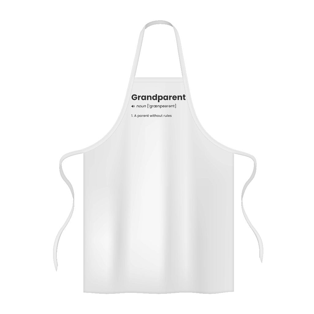 Grandparent Definition Apron - Minimalist Cooking Apron - Word Print Apron for Men for Women