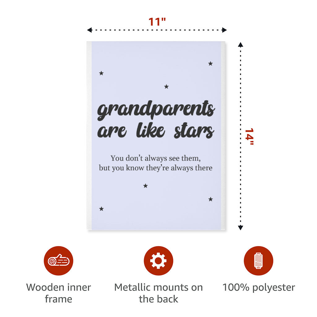 Grandparents Are Like Stars Wall Picture - Phrase Stretched Canvas - Minimalist Wall Art