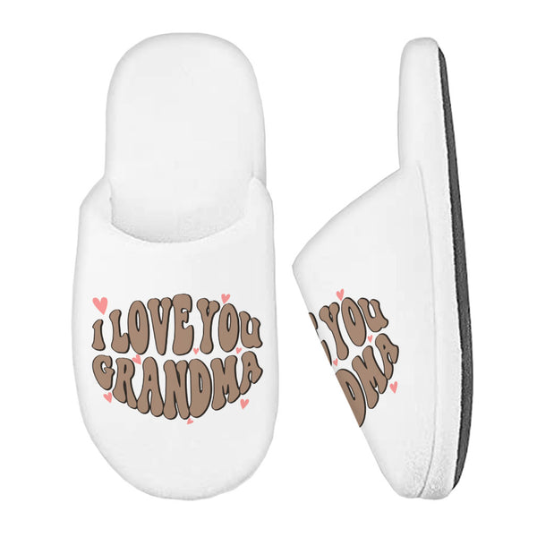 I Love You Grandma Memory Foam Slippers - Unique Slippers - Graphic Slippers