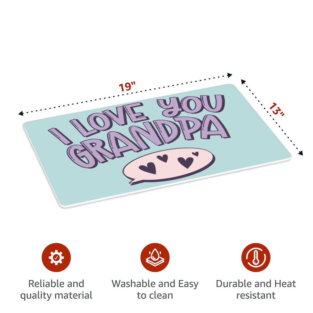 I Love You Grandpa Placemats 2 PCS - Cute Placemats for Kitchen Table - Print Table Mats